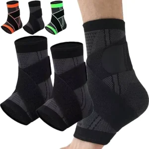 Sport Ankle Brace Adjustable Ankle Support Compression Nylon Knitted Elastic Circular Knit Compression Ankle Support Brace