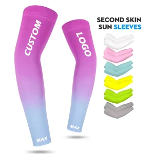 Sport Custom Logo Sport Arm Sleeves UV Protection Seamless Sleeves Cycling Basketball Elastic Arm Sleeve