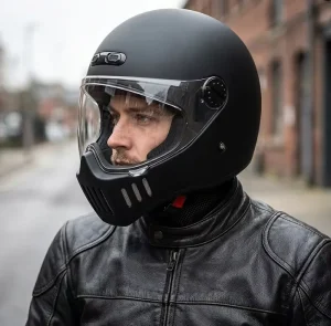 Sport Full Face Motorcycle Helmet DOT Certified ABS Lightweight Clear Face Shield Integrated Goggle Chin Vent Guard Matte Black