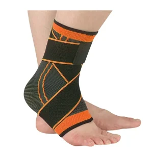 Sports Ankle Brace Football Ankle Protector Compression Nylon Strap Belt Black Elastic Bandage OEM Logo Gym Anklet Support