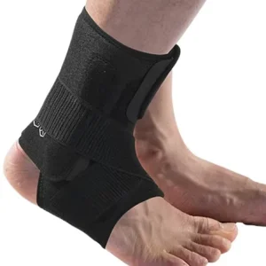 Sports Ankle Brace with Stabilizer on Two Sides Breathable Unisex Ankle Support with Straps Open Heel Protection
