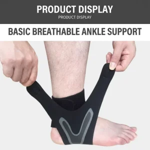 Sports Ankle Support Brace Lightweight Breathable Ankle Protector with Elastic Coating Compression for Basketball Football
