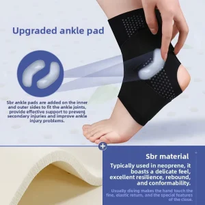 Sports Breathable Neoprene Ankle Brace Anti sprain Protector Men Women Reinforced Adjustable Rehabilitation Support