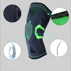 Sports Compression Breathable Silicone Gel Knee Cap Elastic Support Brace Pad Sleeve Protector With Nylon Spandex Spring Strap