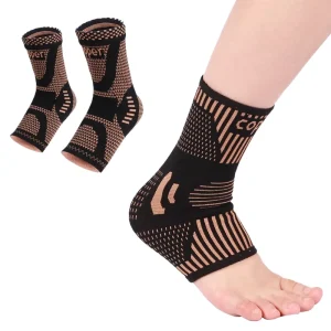Sports Fitness Copper Infused Ankle Support Compression Sleeve Socks Foot Ankle Brace