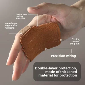 Sports Four Finger Leather Wrist Guards Fitness Weightlifting Non Slip Wear Resistant Wrist Wraps Deadlift Assistance