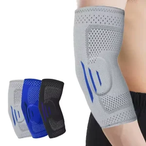 Sports Gym Compression Elbow Protector Nylon Arm Sleeve Guard Shock proof Elbow Support Brace with Silicone Pad