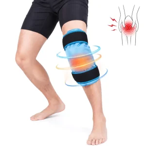 Sports Injury Ice Gel Pack Wrap Adjustable Ankle Knee Support Brace for Hot Cold Therapy Swelling Pain Relief