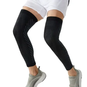 Sports Knee Brace Nylon Compression Leg Warmer with Breathable Silicone Anti-Slip Dots for Cycling Marathon Running