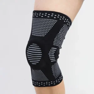 Sports Knee Brace Silicone Spring Support Strip Short Cotton Protector Cycling Hiking Running Shock absorbing Non slip Thin