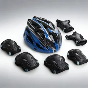 Sports Ox Horn Helmet Knee Protective Gear Set Roller Skates Skating Pad Elbow & Knee Pads for Adults Kids
