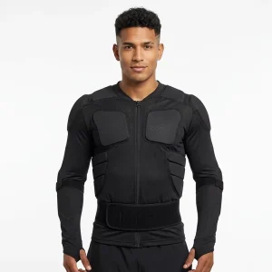 Sports Padded Compression Long Sleeve Rib Chest Protector Shirt UV Protection Anti Fall Protection for Skiing Cycling Motorcycle