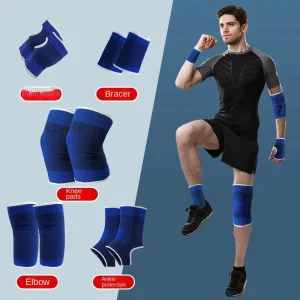Sports Protective Gear Set Breathable Windproof Professional Protection Unisex Natural Rubber PVC Knee Wrist Elbow Ankle Fitness