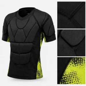 Sports Protective Padded Shirt Honeycomb Pads Moisture Wicking Athletic Apparel Sports Underwear