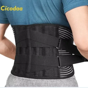 Sports Removable Pad Elastic Back Traction Waist Lumbar Support Belt Waist Trainer Wrap for Lower Relief Back Waist Pain