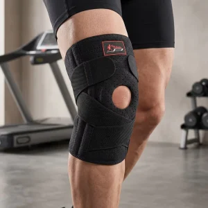 Sports Safety Adjustable Knee Wraps Silicone Gel Pads Spring Support Basketball Protection Compression Knee Support