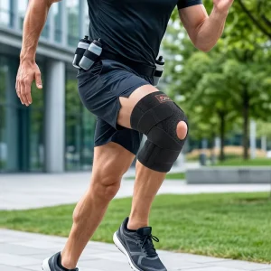Sports Safety Adjustable Knee Wraps Silicone Gel Pads Spring Support Basketball Protection Compression Knee Support