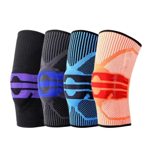 Sports Silicone Spring Compression Knee Brace Running Hiking Anti Slip Nylon Guard Elastic Outdoor Protective Gear Cycling