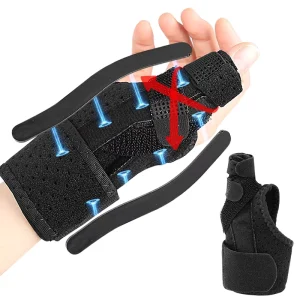 Sports Wrist Guard Tendon Sheath Hand Adjustable Thumb Splint Double Rubber Strip Compression Support Wrist Strap SBR Material
