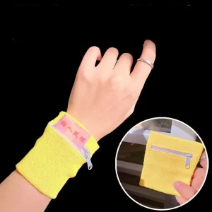 Sports Wristband Zipper Pouch Microfiber Material for Running & Basketball MP3 Key Card Storage Bag