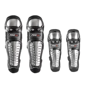 Stainless Steel Four Piece Set of Motorcycle Cycling Protective Gear Off Road Anti Fall Flexible Breathable Knee and Elbow Pads
