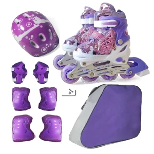 Stock Available Inline Roller Skates Shoes Sets 4 Wheels With Mt Helmet Protective Gear Bag
