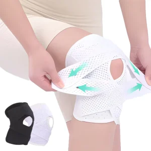Stock Available Polyester Knee Brace Breathable Lightweight Adjustable Compression Support Running Gym Training Daily