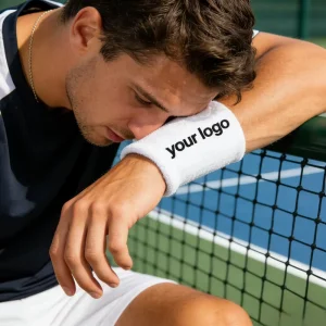 Strong Sweat Absorption Breathable 100% Cotton Athletic Wristbands Guard Brace for Summer Outdoor Sports Protection