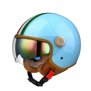 Stylish Safety Colors Night Visor Half Face Motorcycle Accessories Vintage Helmet Motorcycle Helmets