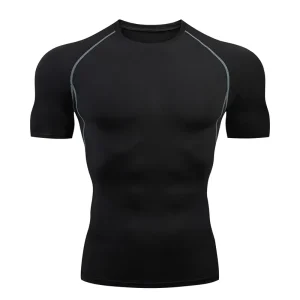Summer Cool Quick Dry Tshirt for Men Athletic Compression Top Gym Workout Running Training Moisture Wicking Sport Short Sleeve