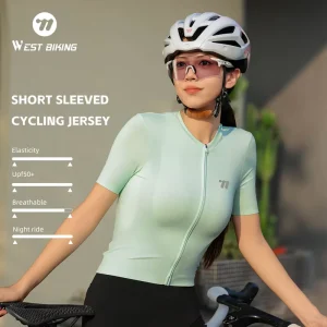 Sun Protection UPF50+ Short Sleeved Cycling Jersey with YKK Zipper Soft Breathable Outdoor Sports Cycling Clothing