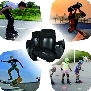 Superbsail Flexibility Protective Gear Set Safety Protector Kit for Cycling Multi Sports Outdoor Features Knee Pad Elbow Pads