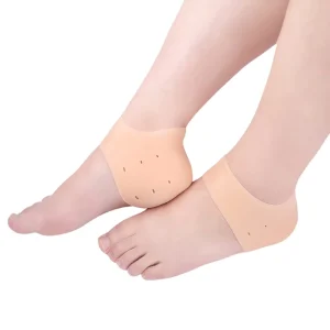 TPE Gel Moisture Sock Foot Heel Pain Relief Sleeve Heel Protector Ankle Brace Gel Heel Cushion Soft Durable Unisex
