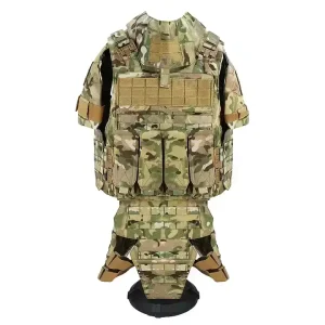 Tactical Armor Vest Full Body Coverage Combat Laser Cutting Molle Camo CP Plate Carrier Vest