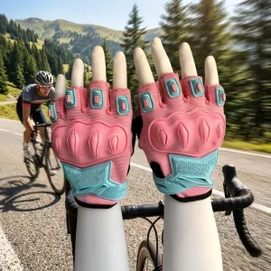 Tactical Style Cycling Gloves Pink Black Half Finger Protective Gear Anti fall Motorcycle Gloves Motocross Bicycle Riding Gym