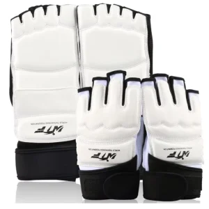 Taekwondo Body Protect Gear Adult Child Martial Arts Training Equipment PU Leather White Taekwondo Hand Foot Glove