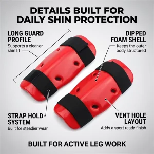 Taekwondo Dipped EVA Foam Shin Guard Sparring Gear Unisex Martial Arts Training Protective Equipment