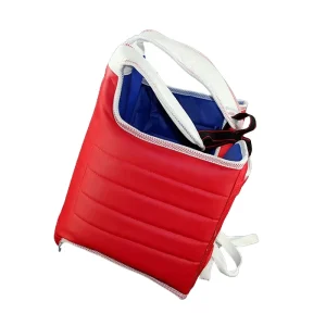 Taekwondo Sanda Breastplate Chest Protector Vest Durable PU EVA Sponge Material Unisex Red Blue
