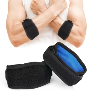 Tennis Elbow Brace Adjustable Hook and Loop Elbow Support Brace Protector Pad for Tennis Basketball Badminton or Fitness