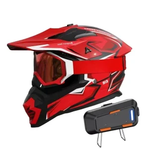 The New Off road Motorcycle Helmets Full Face Visor Helmet with Blue Tooth Visor ABS Motorcycle Customized Factory