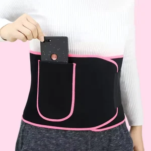 The Yoga Adjustable Lumbar Back Brace Support Belt Can Relieve Lower Back Pain with package