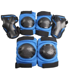Thick Soft Skateboard Protective Gear Knee Pads and Elbow Pads Set 6 in 1 for Kids Roller Skating Skateboarding Protection