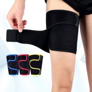 Thigh Compression Sleeve Support Brace Men Women Pain Relief Sports Fitness Neoprene Adjustable Strap Muscle Recovery Protection