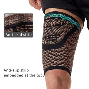 Thigh Pressure Relief Sleeve with Motion Force Disperser for Leg Muscle Protector Basketball Soccer