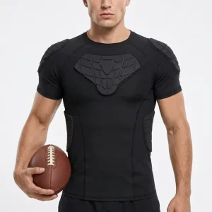 Top Rated Breathable Sports Safety Gear Full Body Protection Adult Men’s EVA Padded Compression Training Shirt