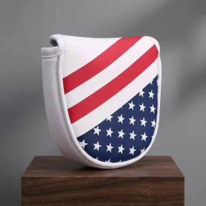 USA Flag Stars Printing Logo Golf Mallet Putter Cover Magnetic Closure Club Covers OEM ODM Golf Headcover Factory