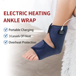 USB Electric Heating Ankle Wrap With Three Temperature Levels Connecting To Power Bank For Joint Comfort & Daily Care