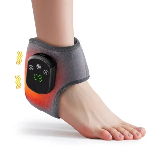 USB Rechargeable Electric Ankle Brace Massager Portable Cordless Heating Vibration Massage Foot Pain Relief Device