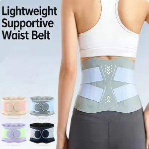 Ultra-thin Nylon Waist Support Belt with Removable Stays Adjustable Compression Back Brace for Lumbar Pain Relief Sport Recovery