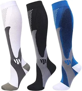 Unisex 20 30mmHg Knee High Plus Size Wide Calves Flying Running Travel Athletic Flight Compression Sock For Men Women